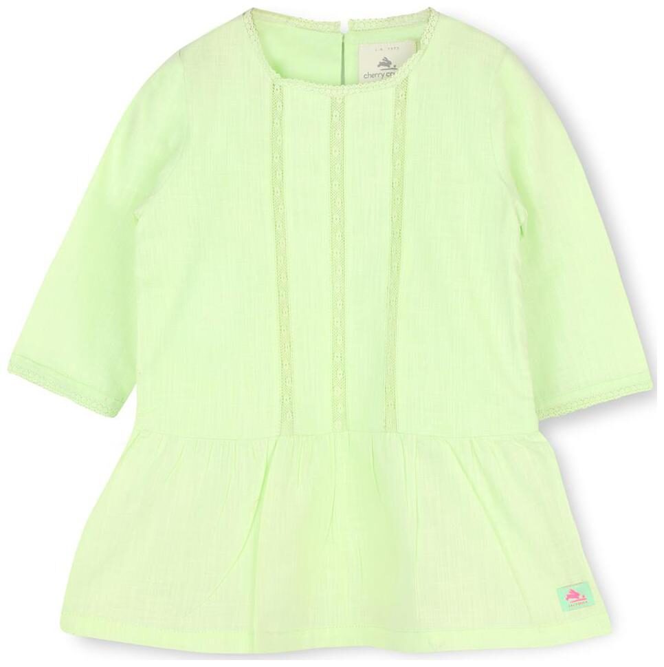 

Cherry Crumble Baby girl Cotton Solid Princess frock - Green