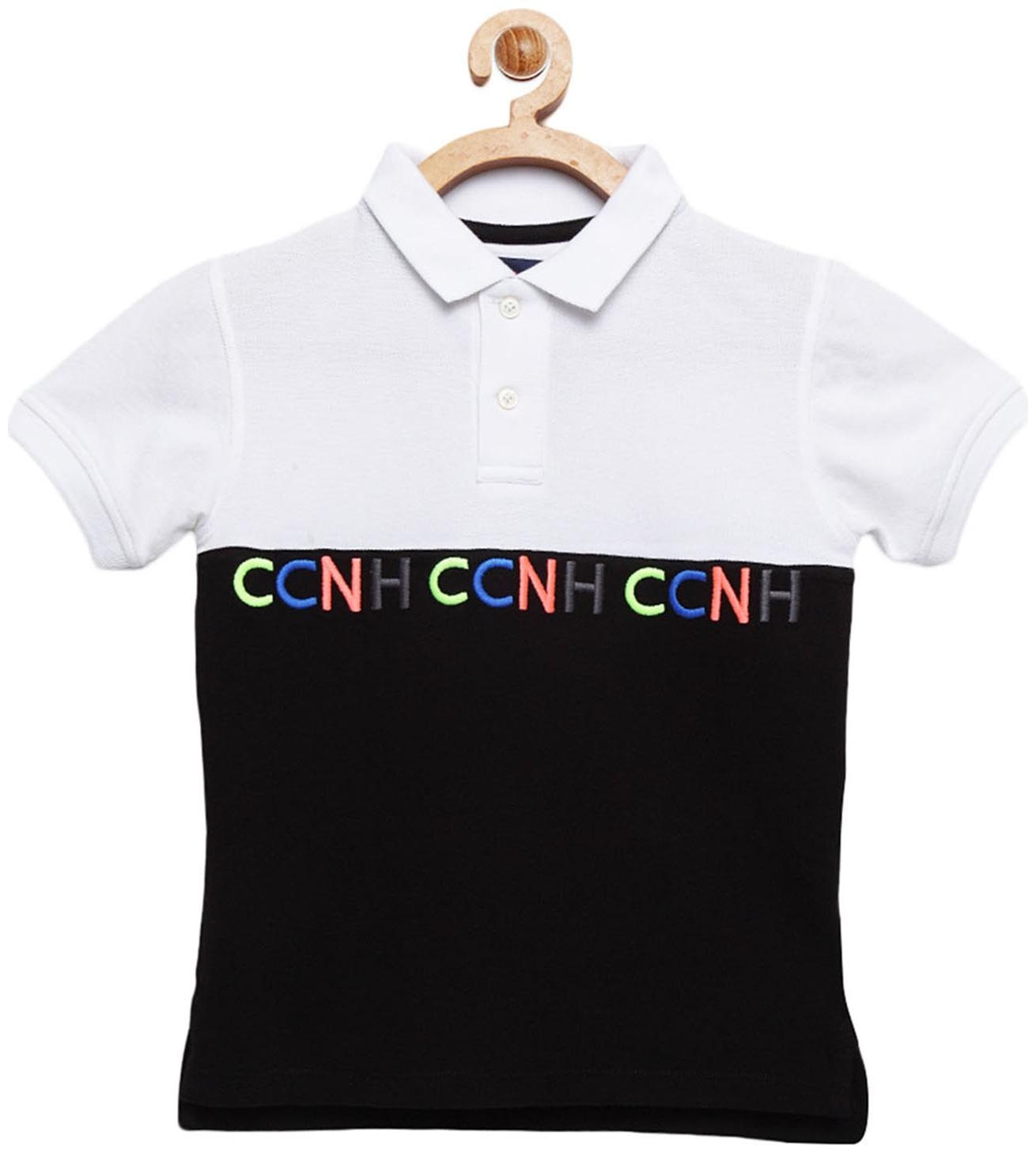 

Cherry Crumble By Nitt Hyman Boy Poly cotton Colorblocked T-shirt - White