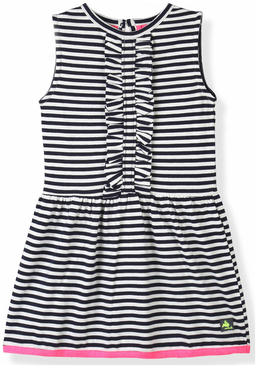 

Cherry Crumble By Nitt Hyman Baby girl Cotton Striped Halter neck frock - Black