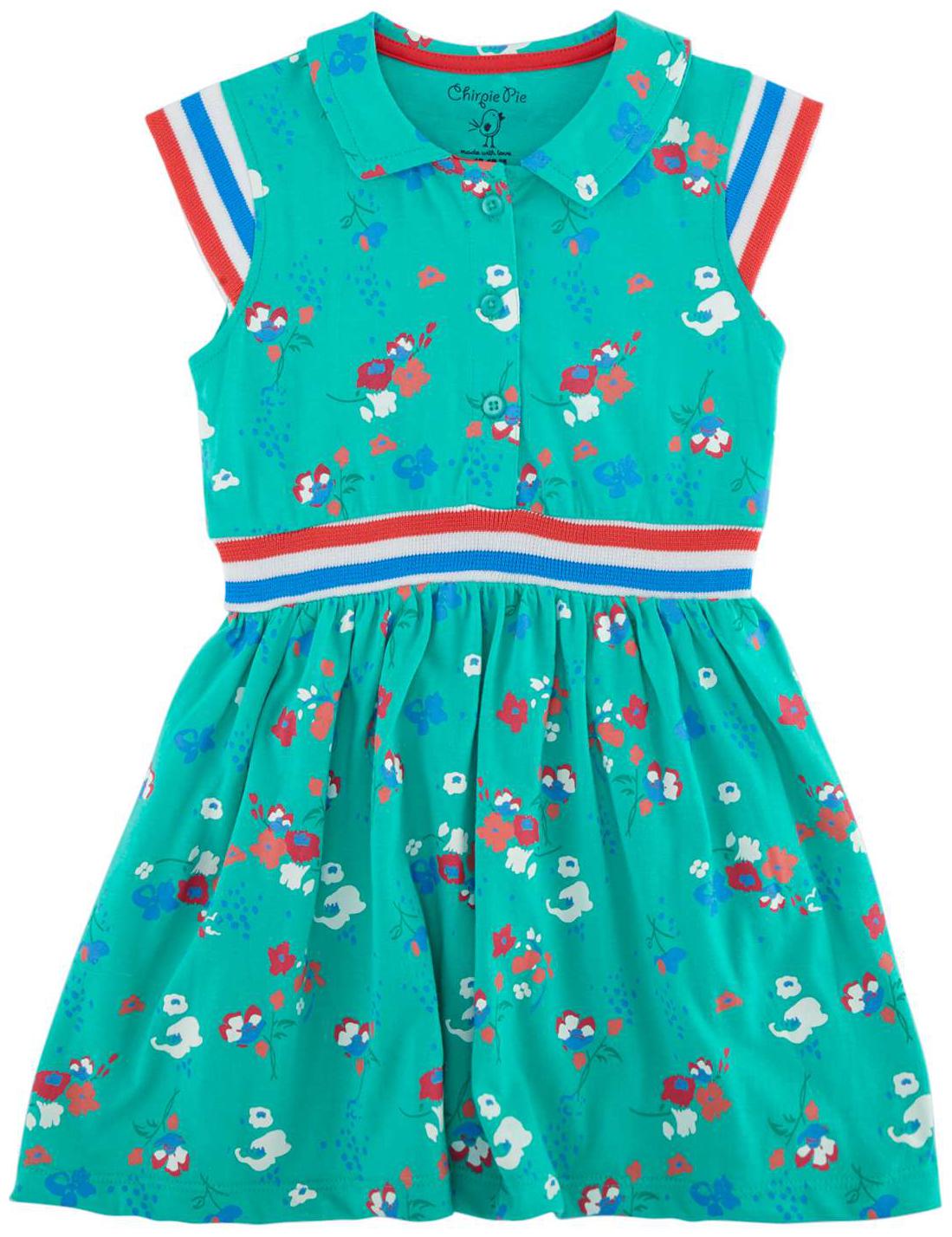 

Chirpie Pie by Pantaloons Baby girl Cotton Solid Princess frock - Green