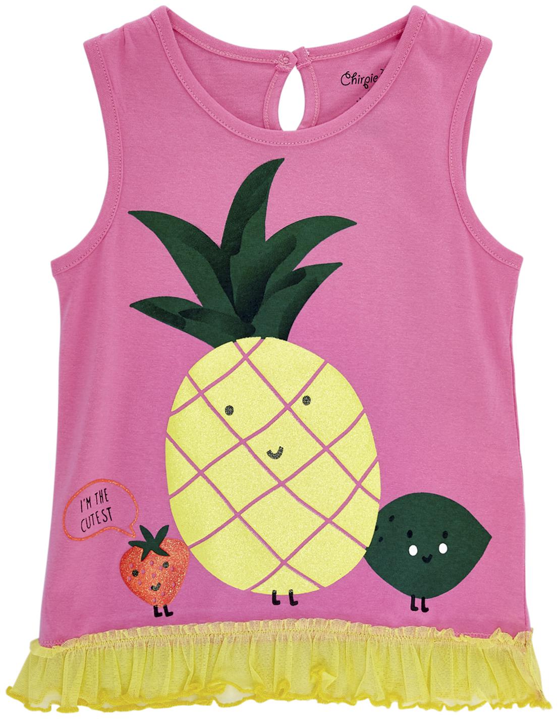 

Chirpie Pie by Pantaloons Cotton Printed T shirt for Baby Girl - Pink