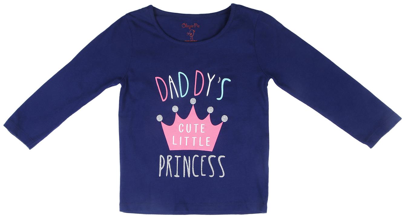 

Chirpie Pie by Pantaloons Cotton Solid T shirt for Baby Girl - Blue