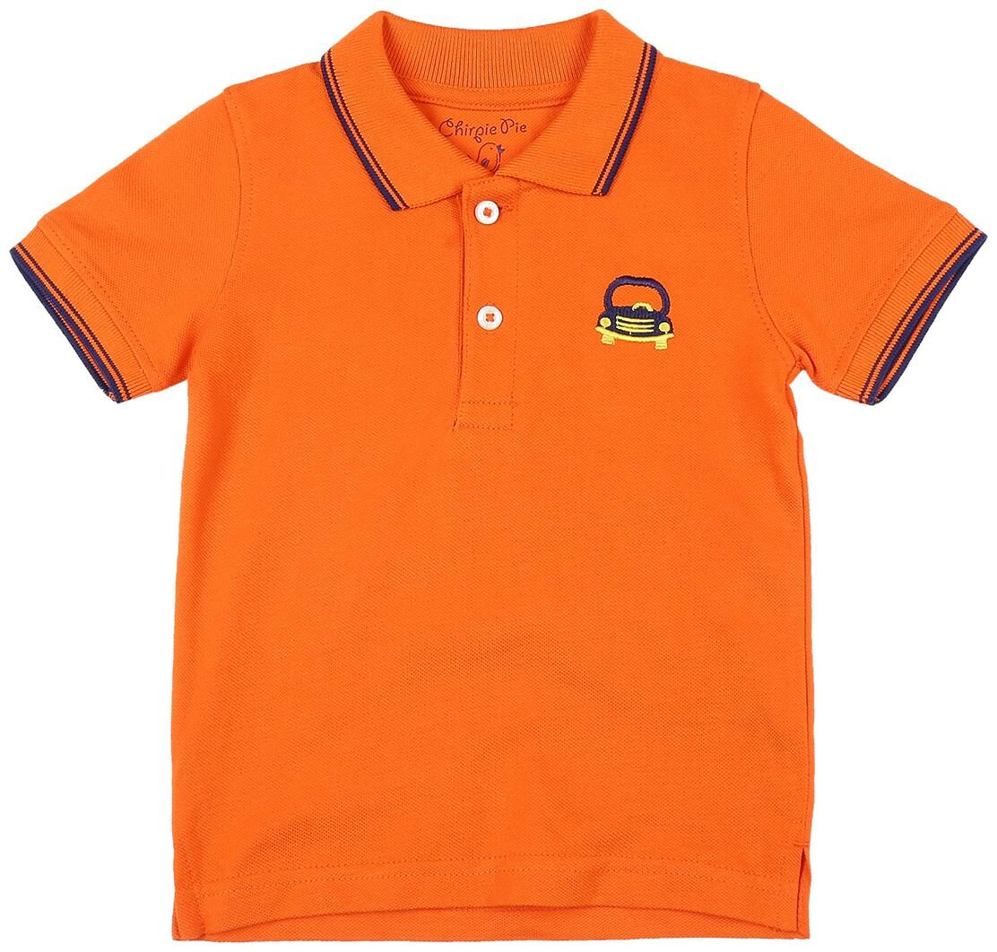 

Chirpie Pie by Pantaloons Cotton Solid T shirt for Baby Boy - Orange