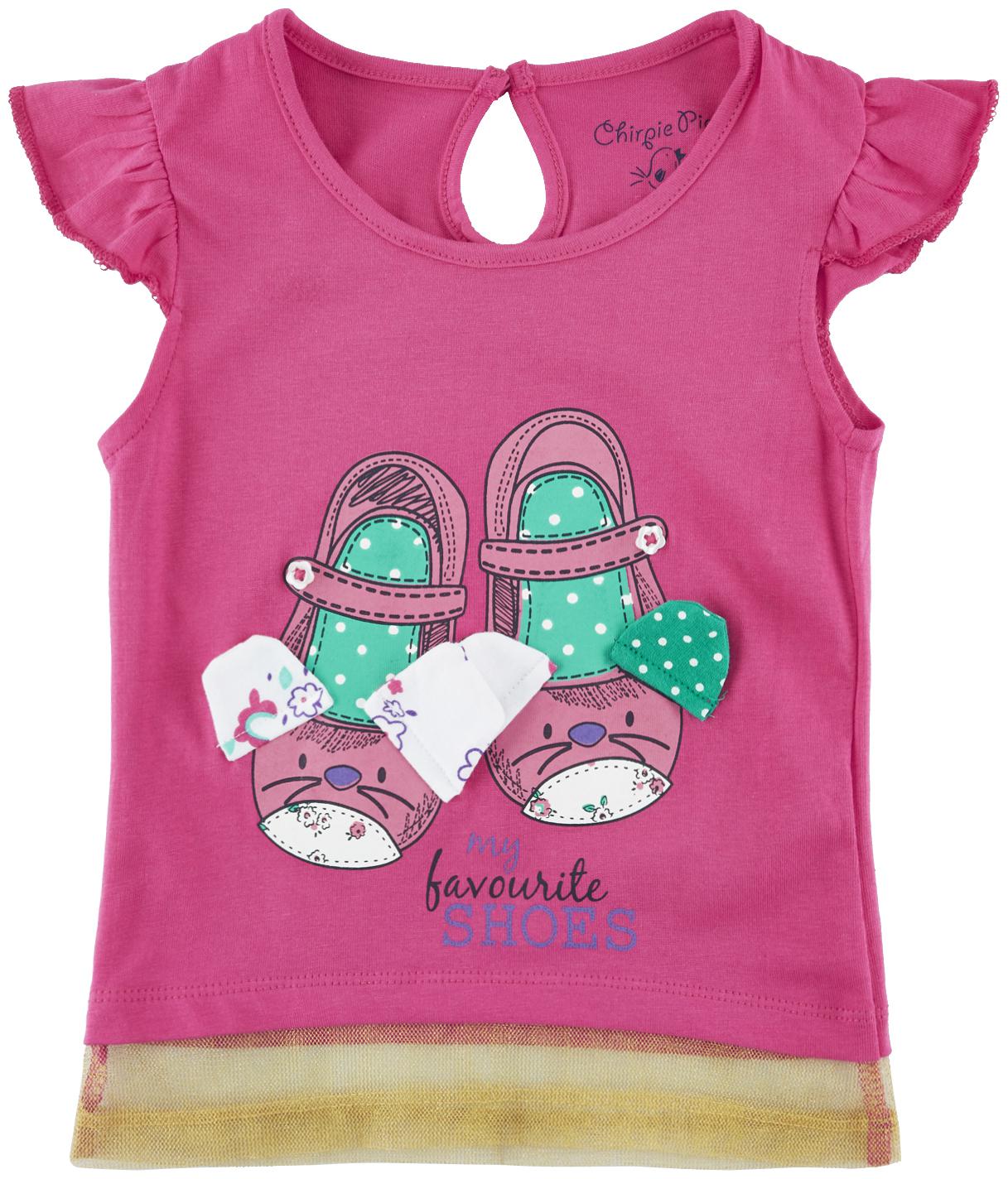 

Chirpie Pie by Pantaloons Cotton Printed Top for Baby Girl - Pink