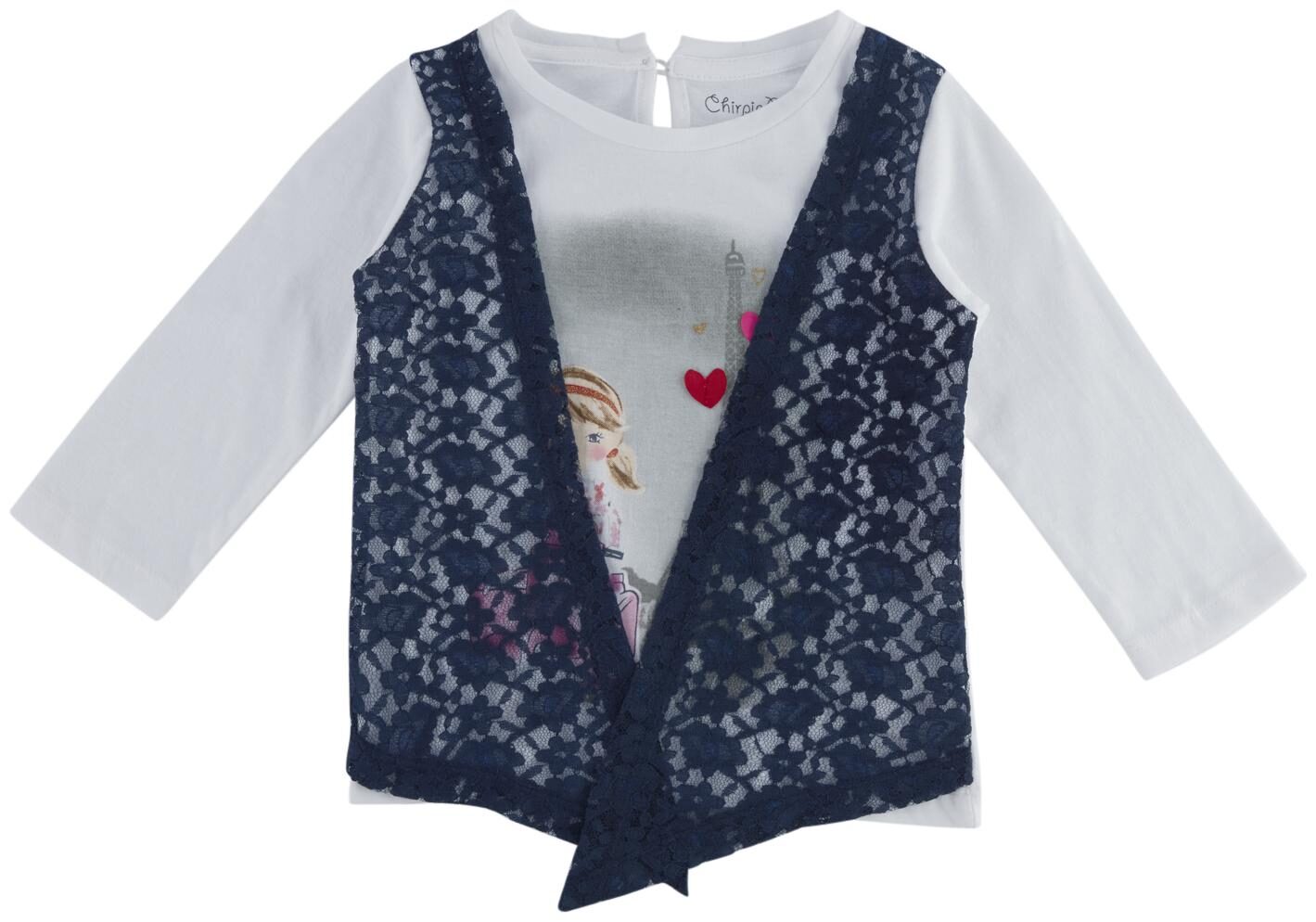 

Chirpie Pie by Pantaloons Cotton Printed Top for Baby Girl - White