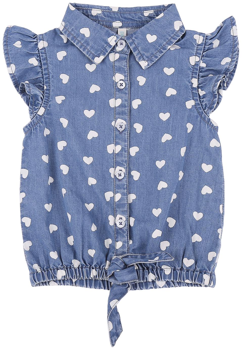 

Chirpie Pie by Pantaloons Denim Printed Top for Baby Girl - Blue