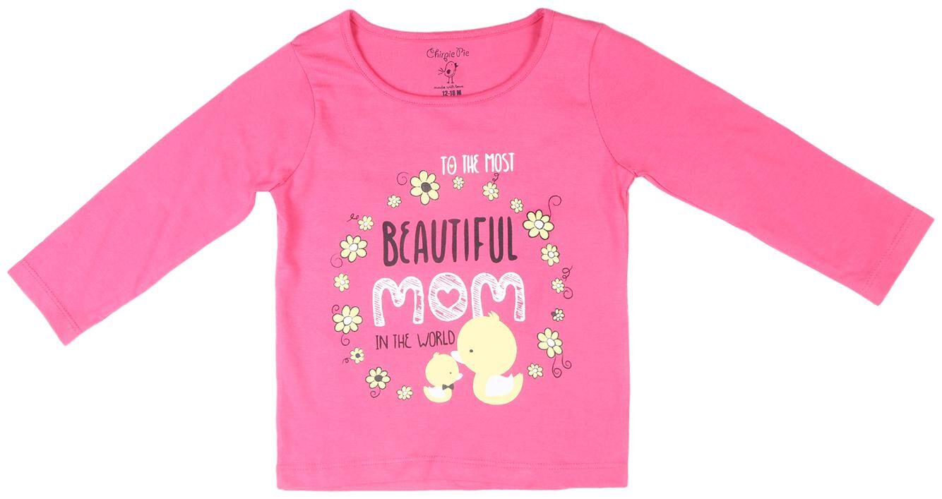 

Chirpie Pie by Pantaloons Cotton Solid T shirt for Baby Girl - Pink