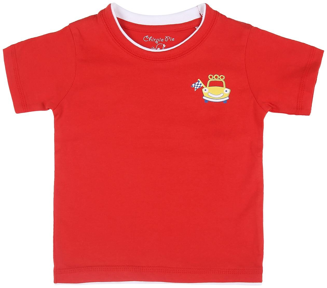 

Chirpie Pie by Pantaloons Cotton Solid T shirt for Baby Boy - Red