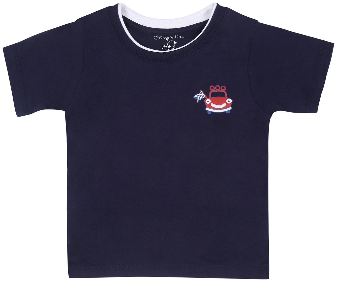 

Chirpie Pie by Pantaloons Cotton Solid T shirt for Baby Boy - Blue