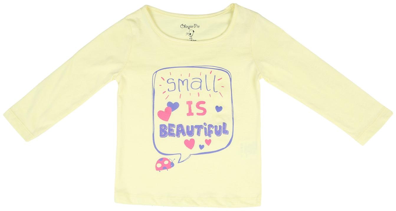 

Chirpie Pie by Pantaloons Cotton Solid T shirt for Baby Girl - Yellow