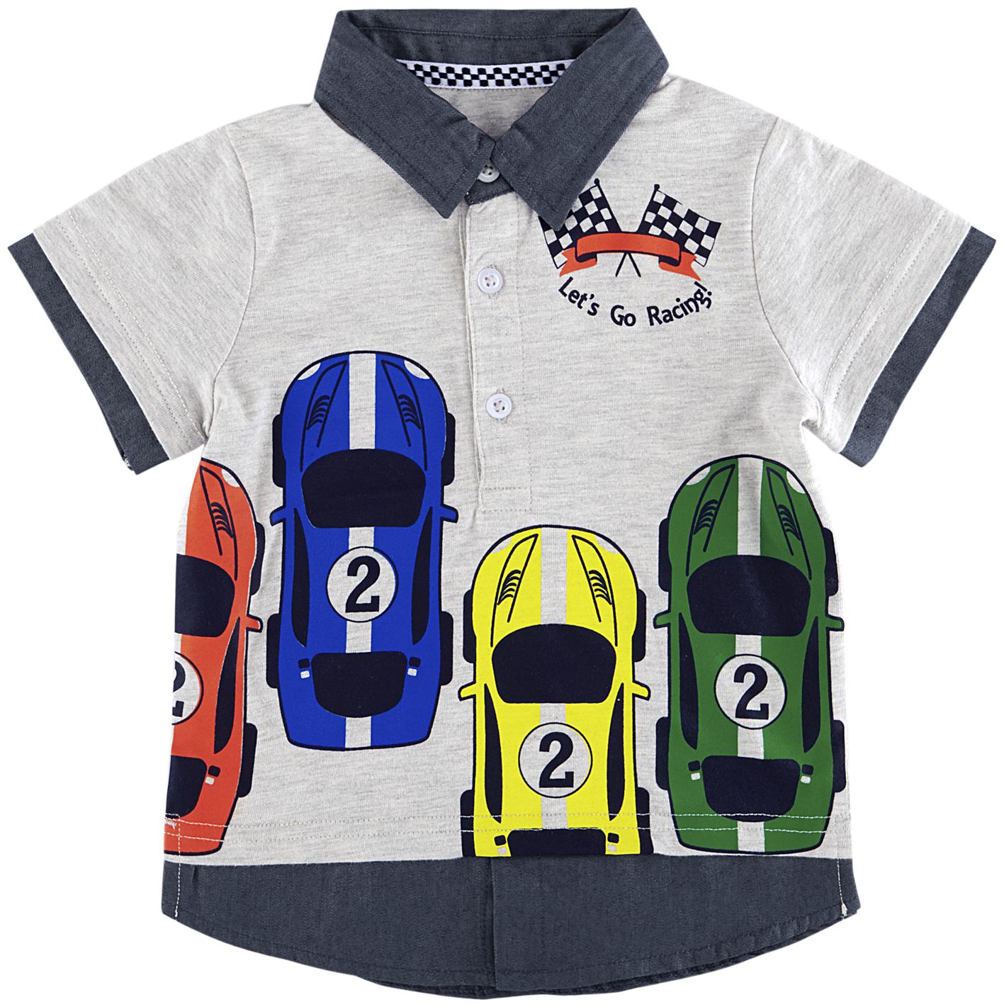 

Chirpie Pie by Pantaloons Cotton Printed T shirt for Baby Boy - Grey