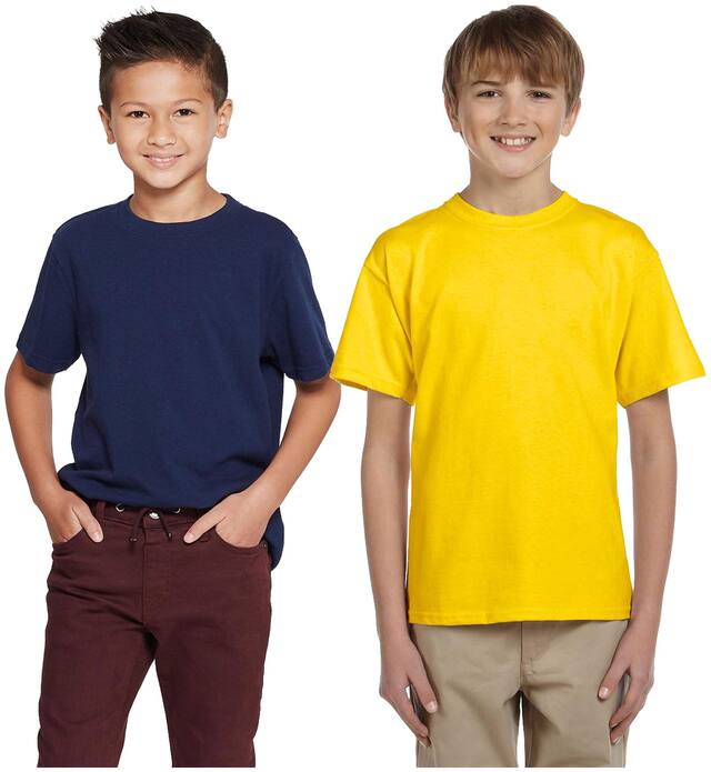 Cliths Boy Cotton Solid T-shirt - Yellow