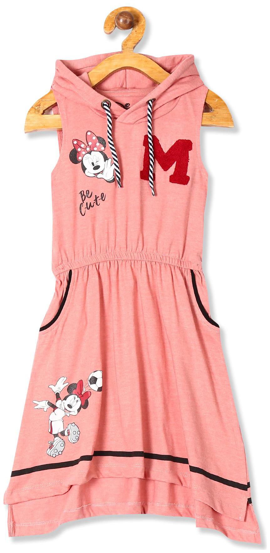 

Colt Baby girl Cotton Printed Hooded frock - Pink