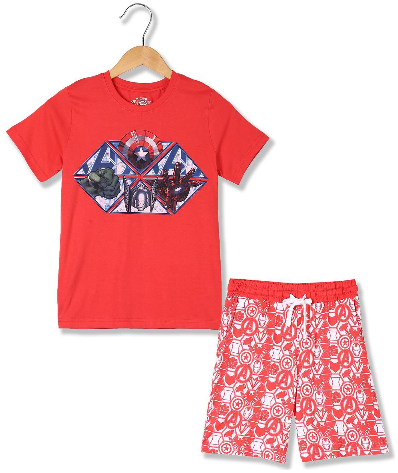 

Colt Cotton Printed Top Bottom Set - Red