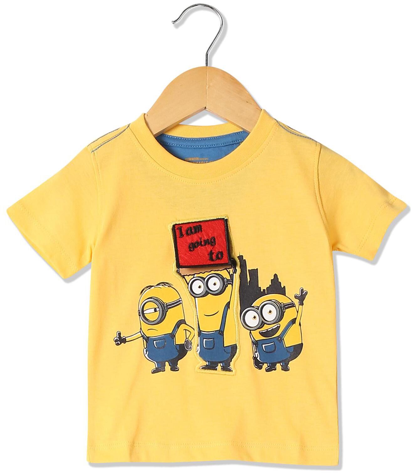 

Colt Cotton Self design T shirt for Baby Boy - Yellow