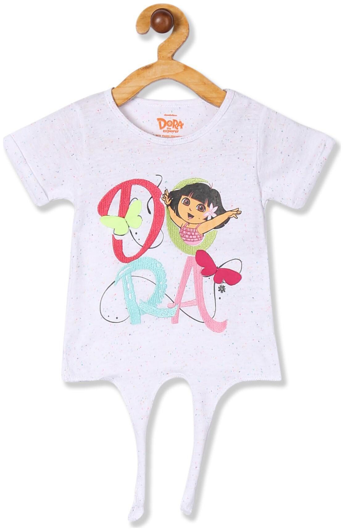 

Colt Cotton Self design Top for Baby Girl - White