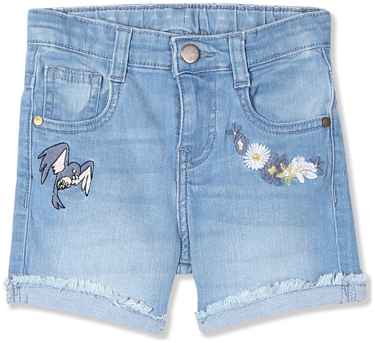 

Colt Girl Cotton Embroidered Denim shorts - Blue