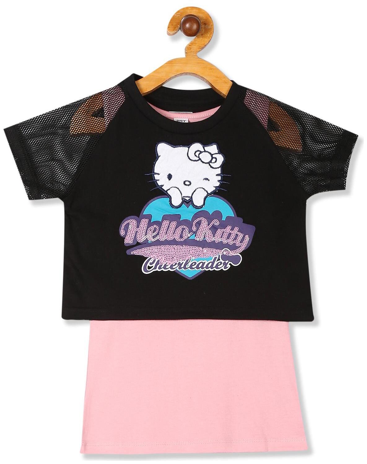 

Colt Girl Cotton Colorblocked T shirt - Black