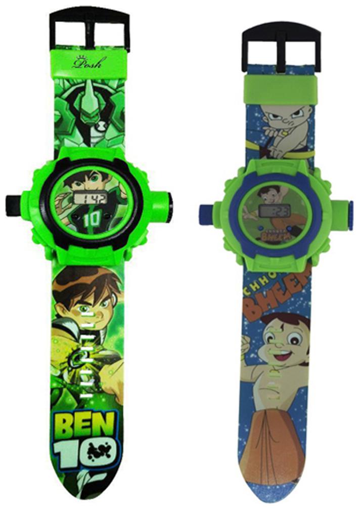 

Combo Ben 10 And Chota Bheem 24 Image Projector Kids Watch Pack Of - 2 By Signomark