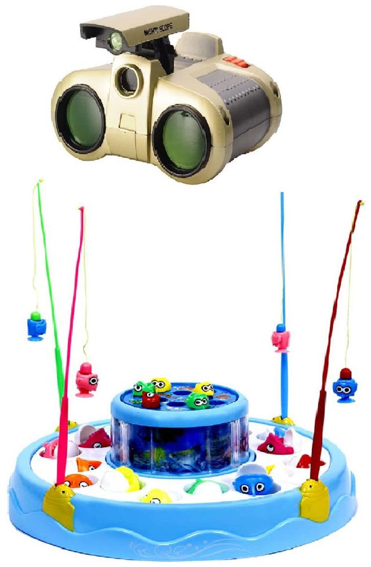 

Combo Of Rotating Magnetic Fishing Game With Binocular ( Night Vision) Toy