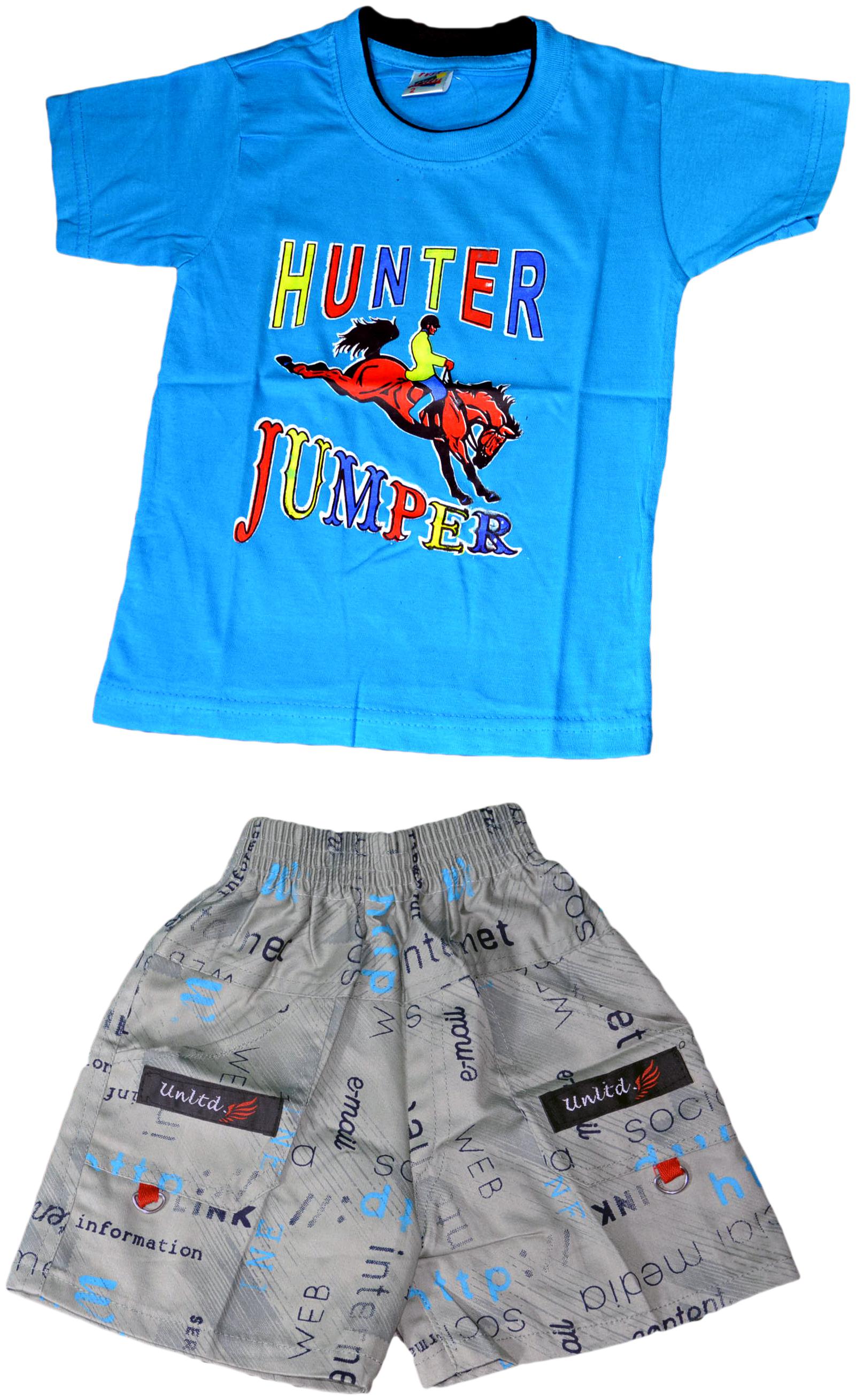 

SEJWALS Cotton blend Cartoon print Top Bottom Set - Blue