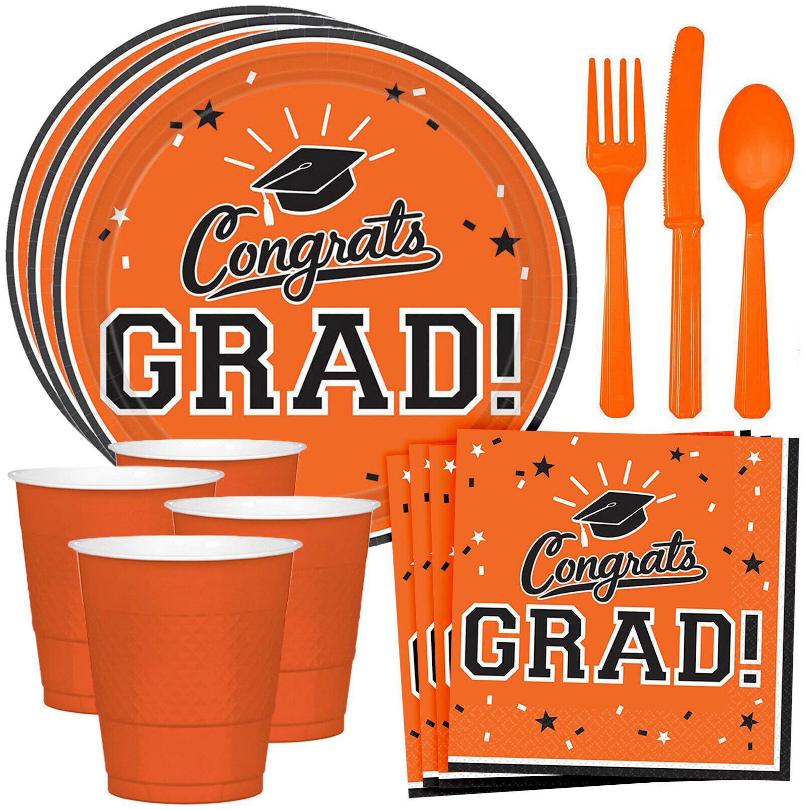 

Congrats Grad Orange Standard Tableware Kit (Serves 18)