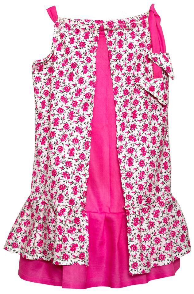 

GP Fashion Designer Pink White Cotton Sleeveless Knee Length ( Pack of 1 )