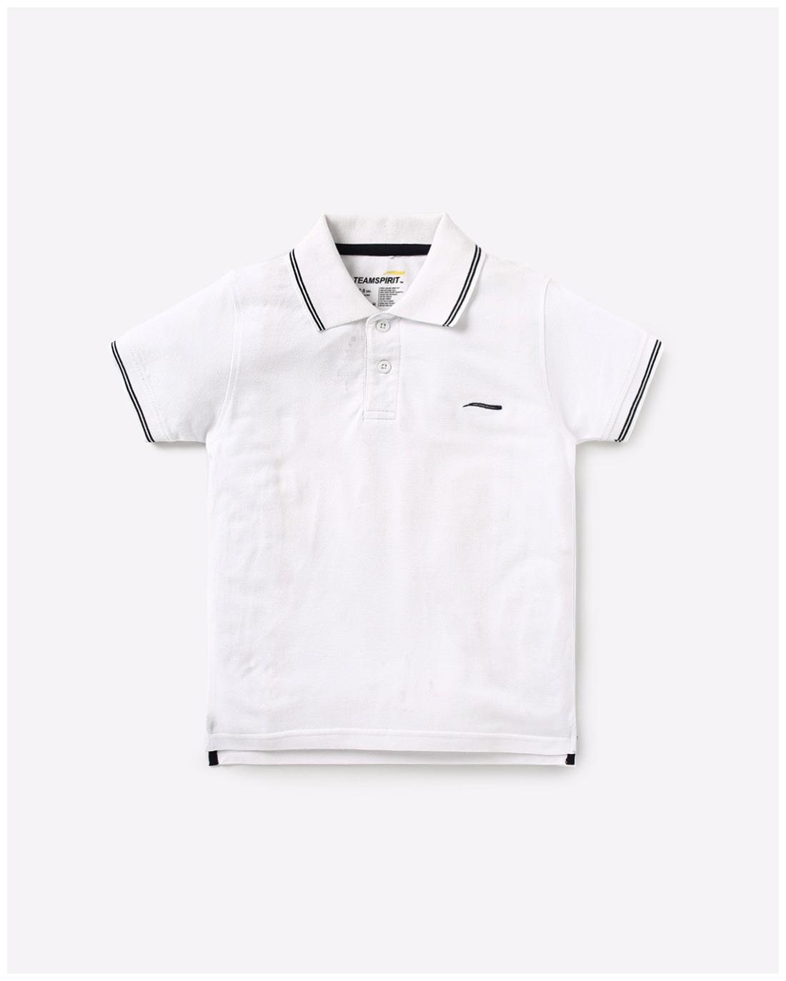 KB TEAM SPIRIT By Reliance Trends Boy Knitted Solid T-shirt - White