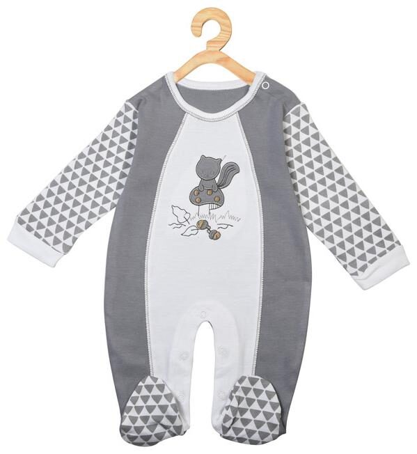 

Covetus Unisex Cotton Cartoon print Romper - White Grey