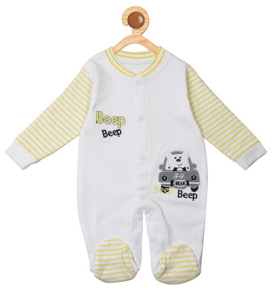 

Covetus Unisex Cotton Cartoon print Romper - White Yellow