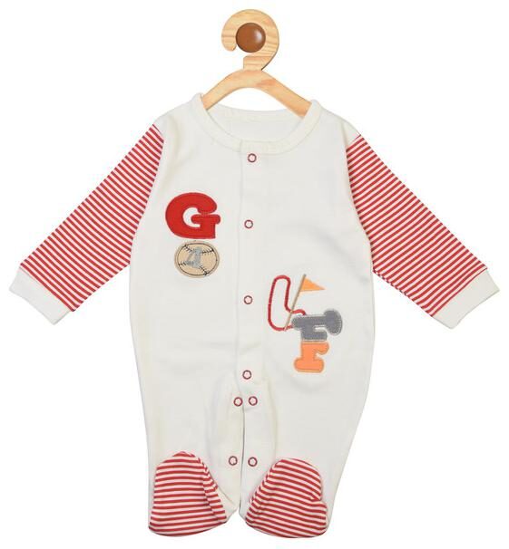 

Covetus Unisex Cotton Cartoon print Romper - Red White