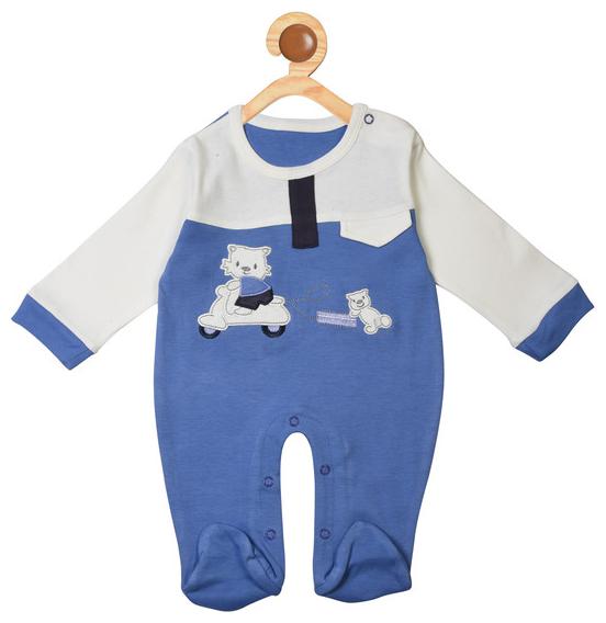 

Covetus Unisex Cotton Cartoon print Romper - Blue White