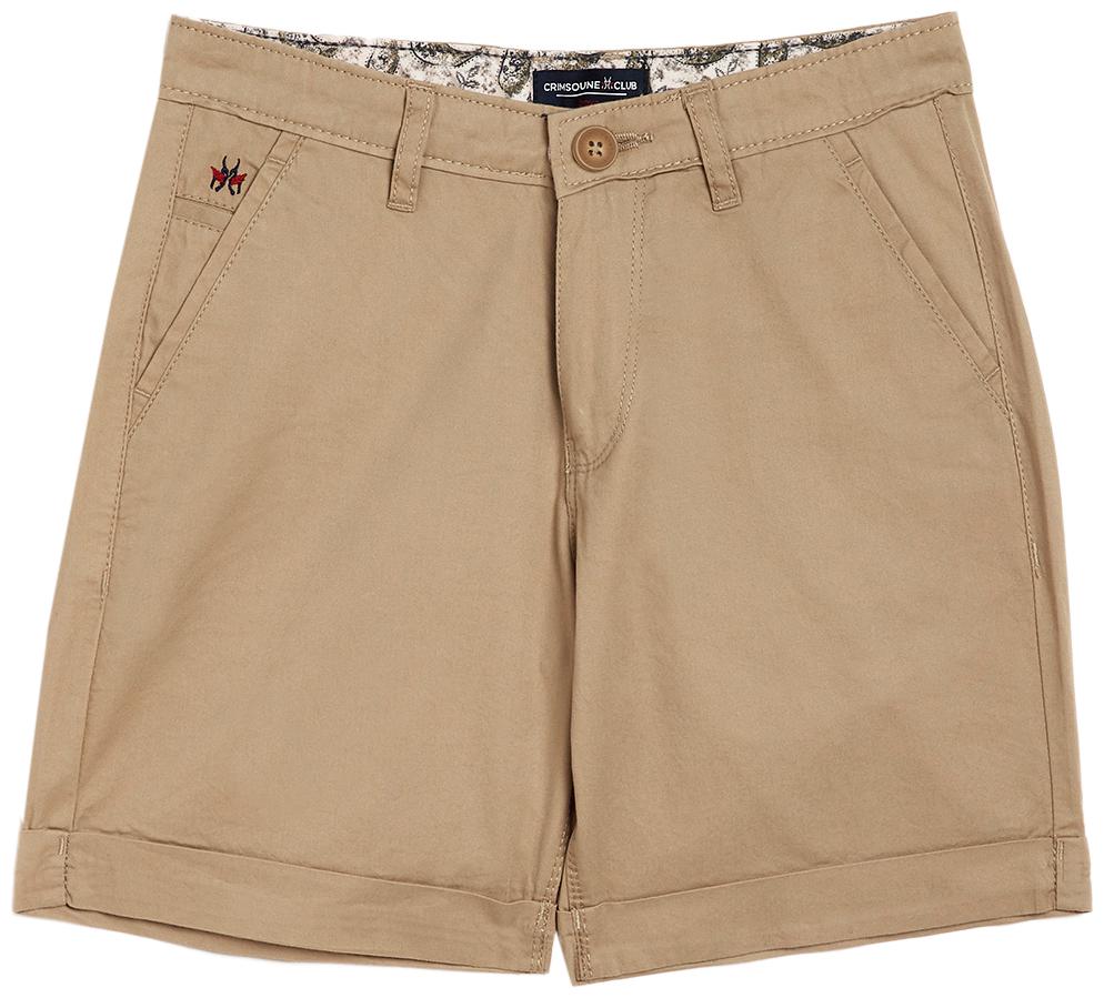 

Crimsoune Club Cotton Solid Beige Color Shorts For Boy