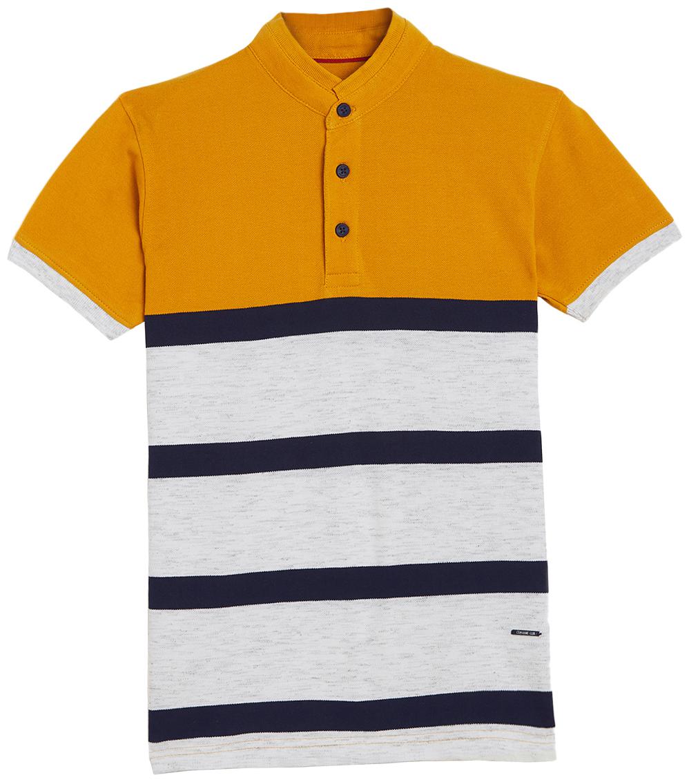 

Crimsoune Club Boy Poly cotton Striped T-shirt - Yellow White