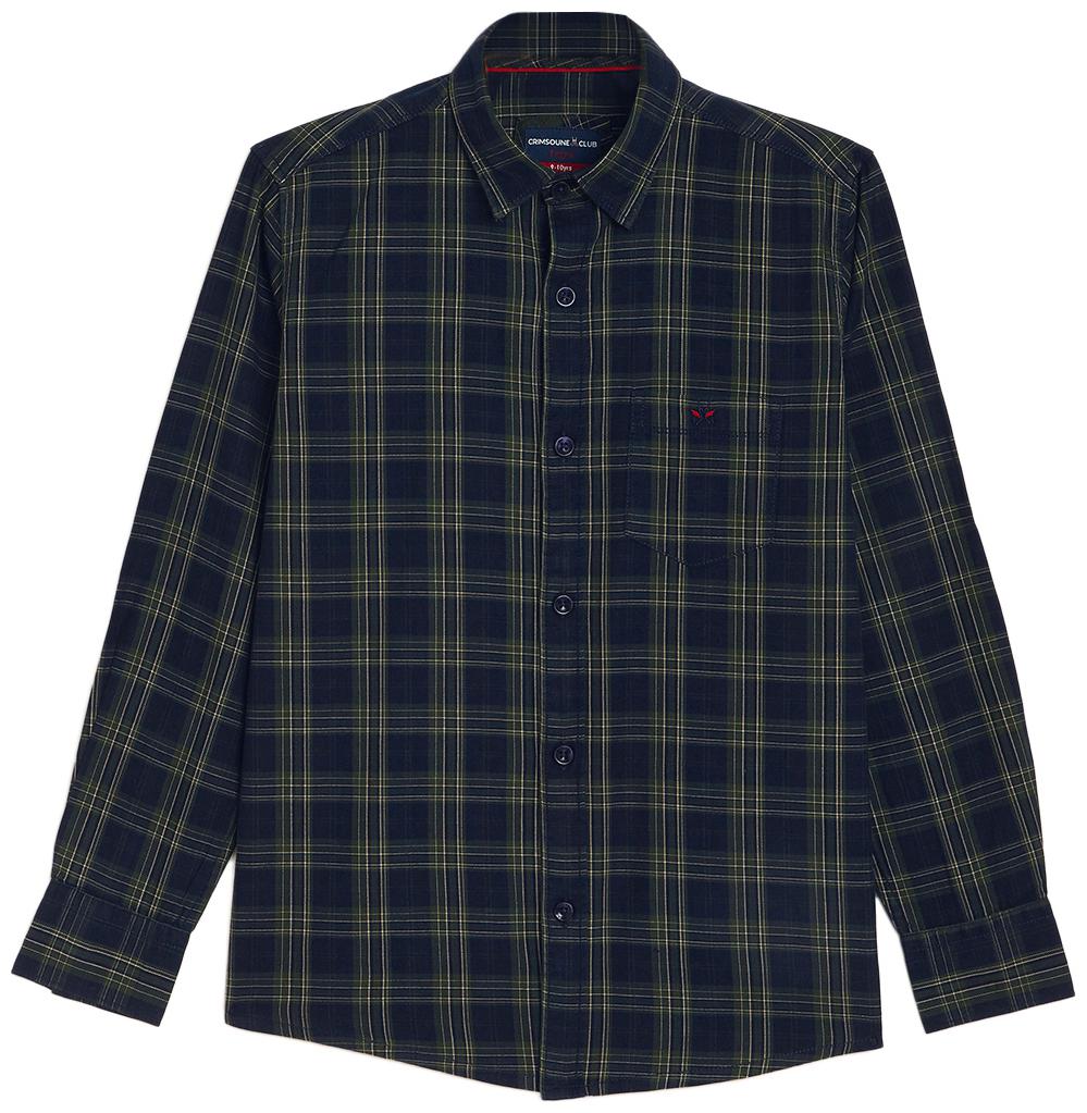 

Crimsoune Club Boy Cotton Checked Shirt Blue