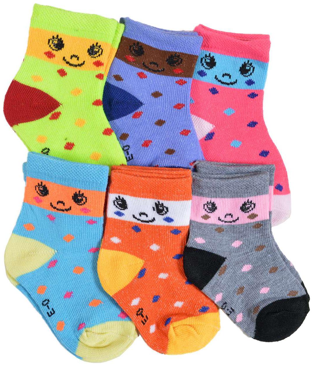 

crux hunter cotton pack of 6 infants socks 1-3 years of age