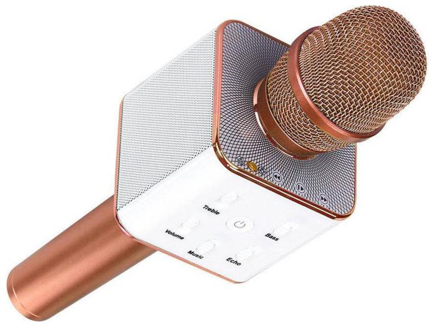 

Crystal Digital Q7 Handheld Wireless Bluetooth Karaoke Singing Mic Speaker Player Microphone (Rose Gold)