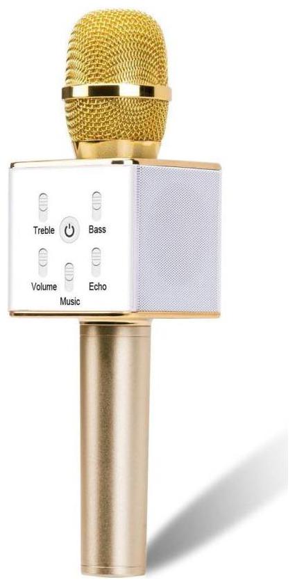 

CRYSTAL DIGITAL Q7 Wireless Mic Multi-Function Bluetooth Karaoke Microphone With Speaker For All Smart Phones golden