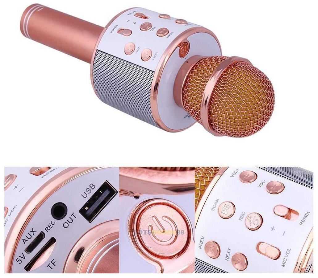 

CRYSTAL DIGITAL W858 Wireless Bluetooth Microphone Recording Condenser Stand With Bluetooth Speaker Audio Recording For All SmartPhone