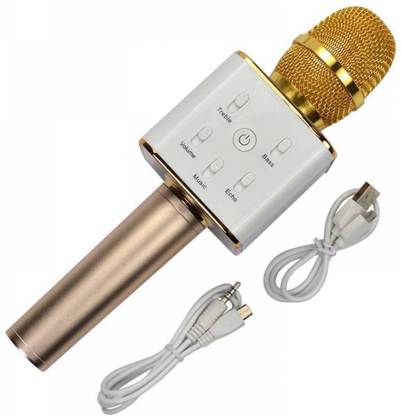 

CRYSTAL DIGITAL Q7 Wireless Bluetooth Microphone with Speaker Audio Recording (GOLDEN COLOUR)
