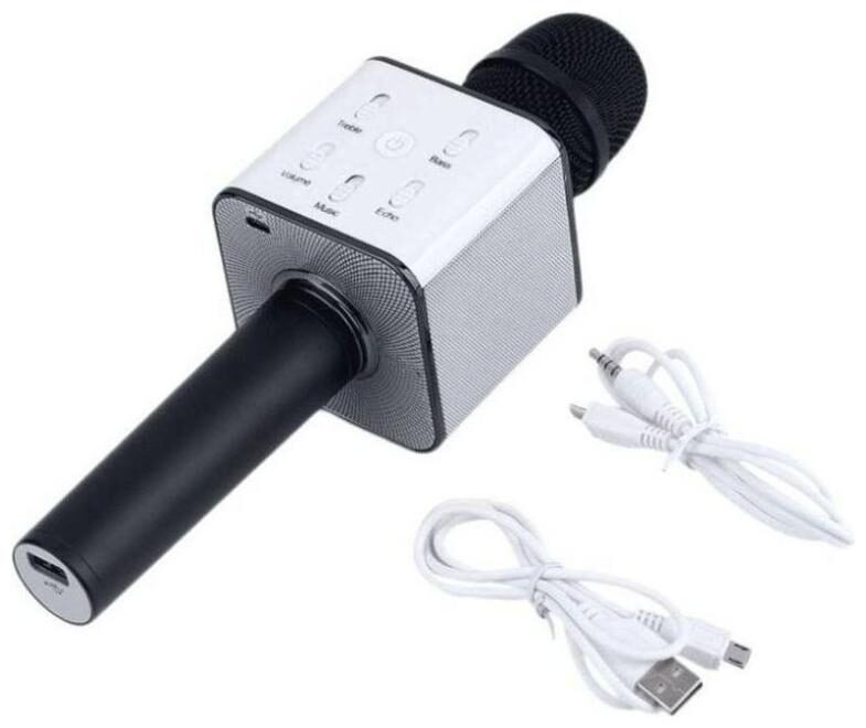 

Crystal Digital Q7 Handheld Wireless Bluetooth Karaoke Singing Mic Speaker Player Microphone (Black)