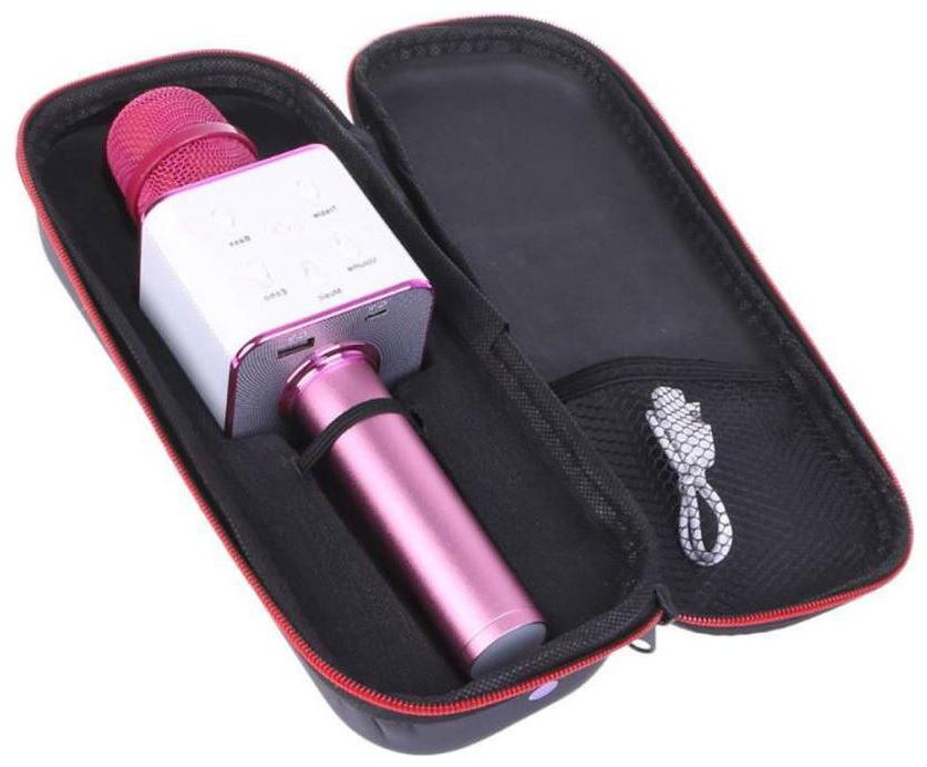 

Crystal Digital Q7 Handheld Bluetooth Wireless Microphone Mic With Speaker Audio Recording Compatible With Ios Android Smartphones (Pink)