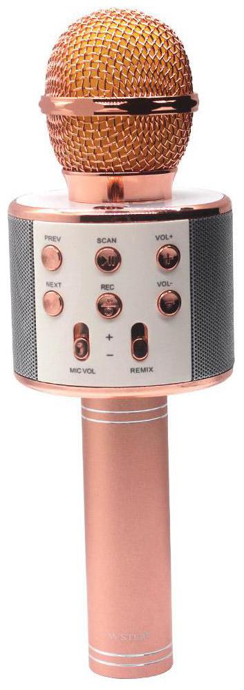 

Crystal Digital Wireless Karaoke Mic W858 Mic With Attach Bluetooth Speaker And Echo Function 2600 mAh Battery Aux And Usb Cables (Rose Gold)