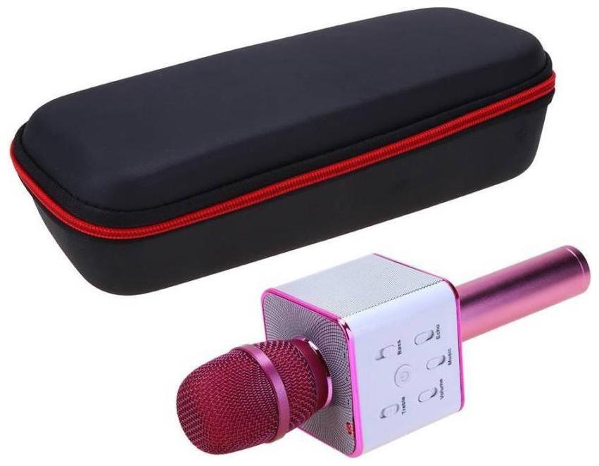 

Crystal Digital L Q7 Handheld Wireless Bluetooth Karaoke Singing Mic 0022 Microphone (Pink)