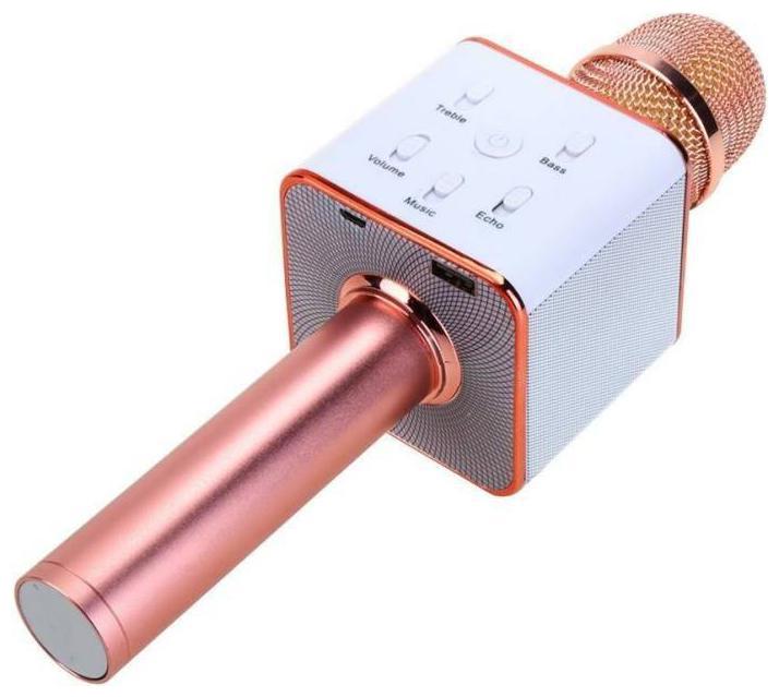 

Crystal Digital L Q7 Handheld Wireless Bluetooth Karaoke Singing Mic 0022 Microphone (Rose Gold)