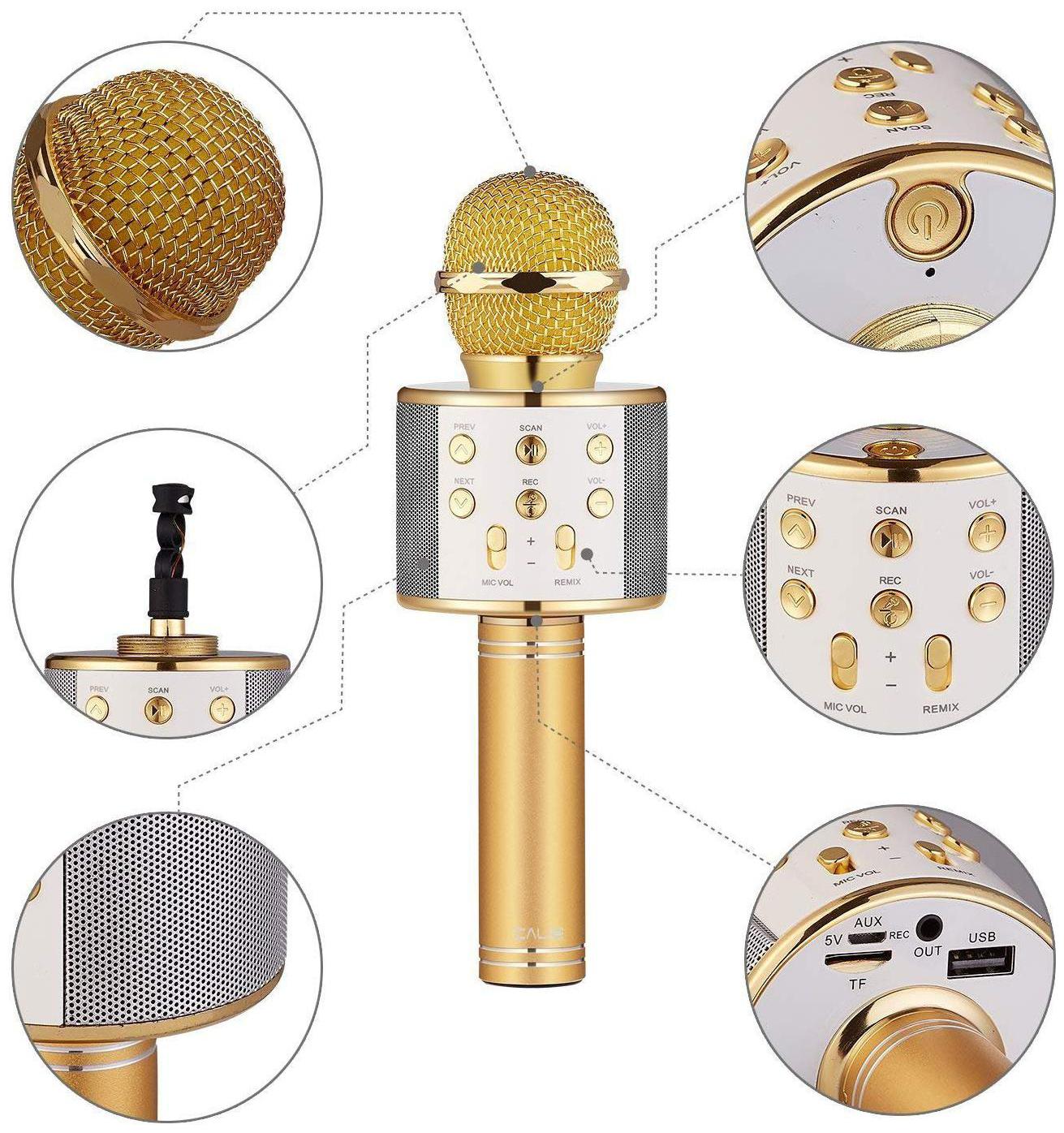 

CRYSTAL DIGITAL W858 Handheld Wireless Microphone With Bluetooth Speaker For All IOS Android Smartphones