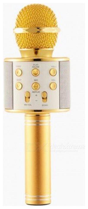 

Crystal Digital W858 Mic Handheld Wireless Bluetooth Karaoke Singing Mic 0022 Microphone (Gold)