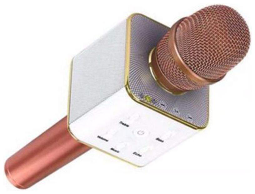 

CHG Q7 Handheld Wireless Bluetooth Karaoke Singing Mic Speaker Player Microphone (COLOUR ROSE GOLD)