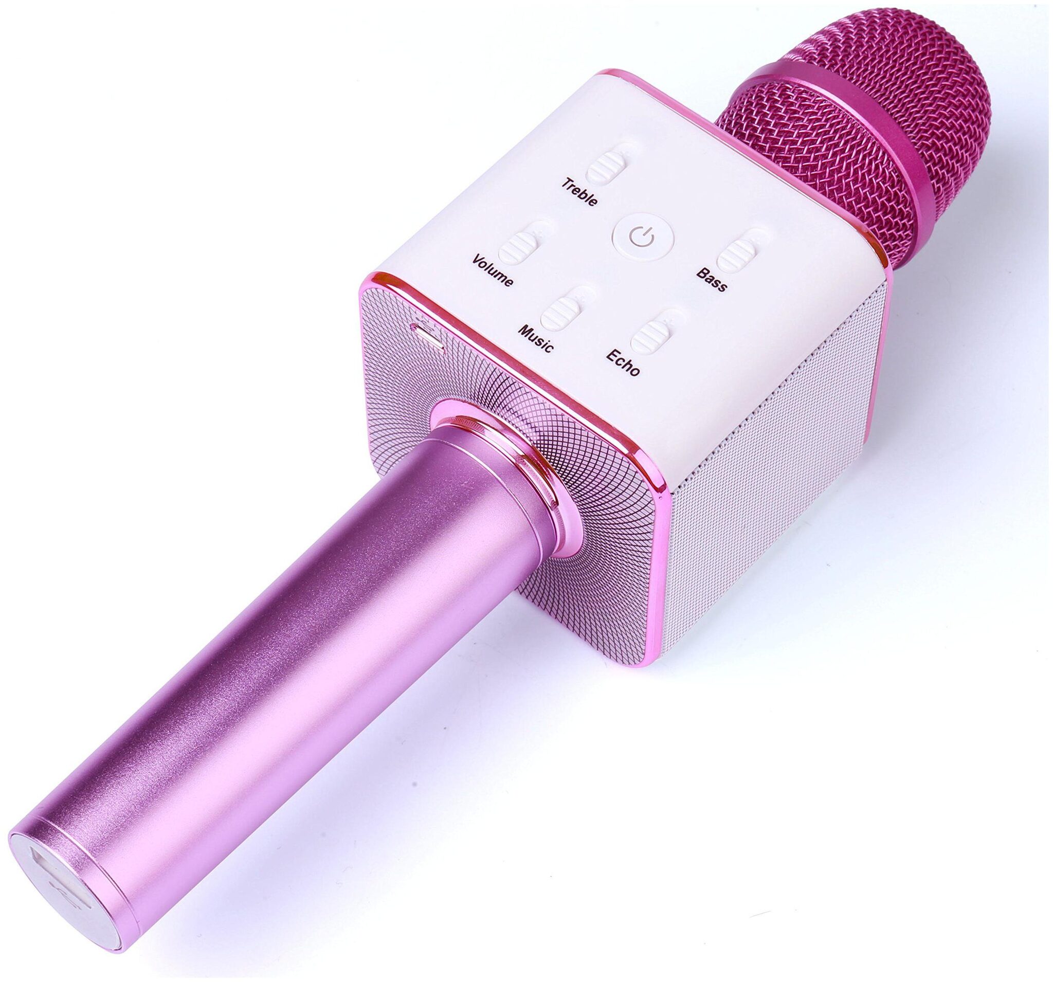 

CHG Q7 Handheld Bluetooth Wireless Microphone Mic With Speaker Audio Recording Compatible With Ios Android Smartphones (Pink)