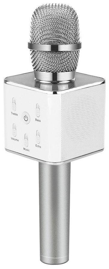CHG Microphone Wireless Portable Handheld Singing Machine Condenser Microphones Mic And Bluetooth Speaker Q7 Silver